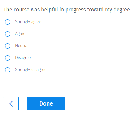 The course was helpful in progress toward my degree