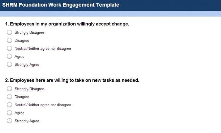 従業員エンゲージメントサーベイのテンプレート-SHRM