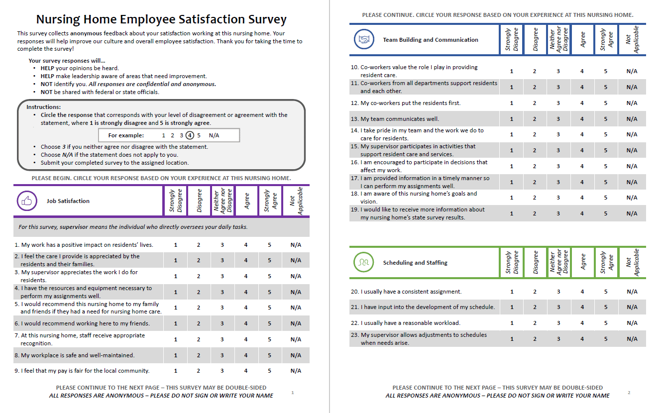 従業員満足度調査テンプレート-ナーシングホーム2