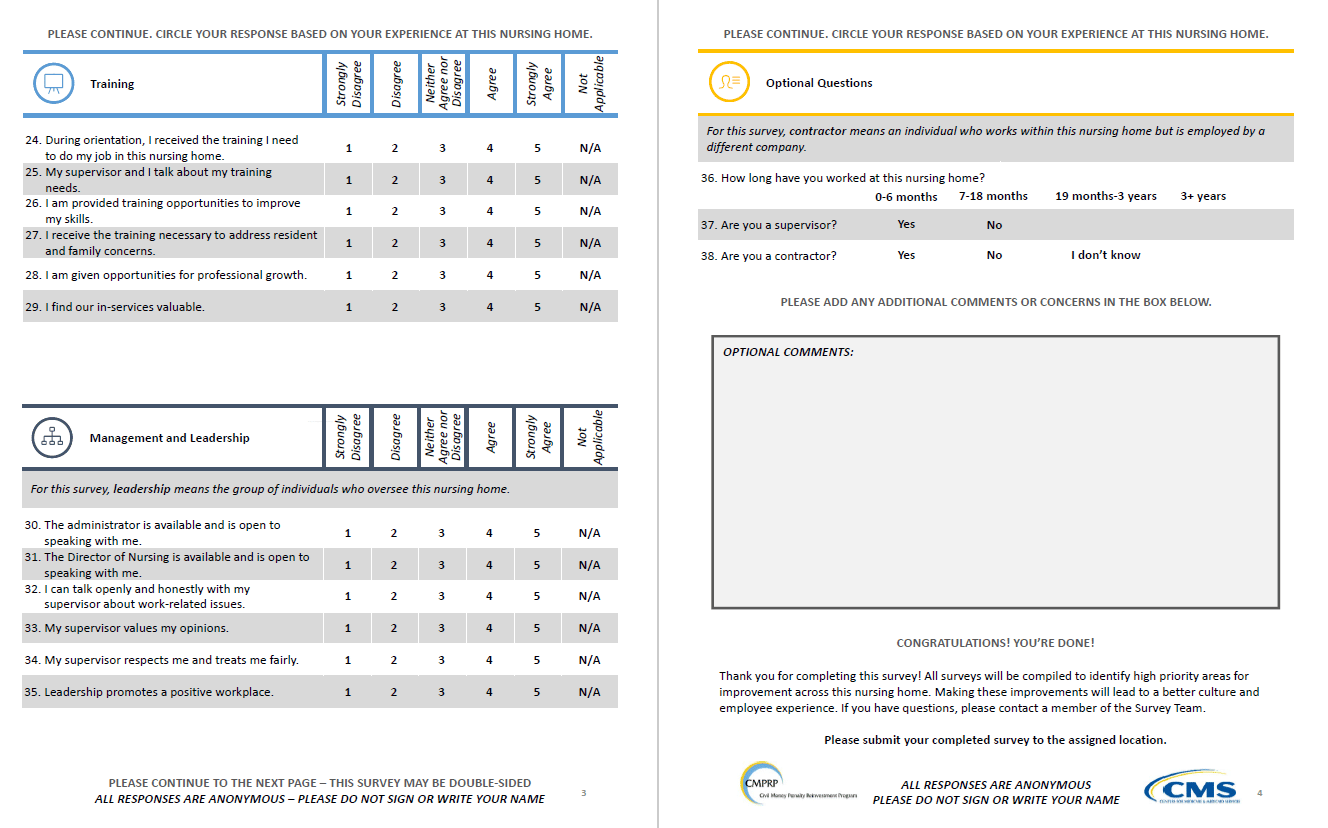 Modello di indagine sulla soddisfazione dei dipendenti - casa di riposo2