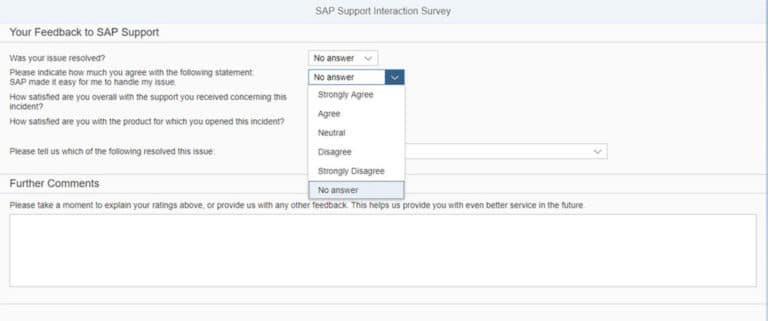 Modello di sondaggio sul feedback dei clienti SAP