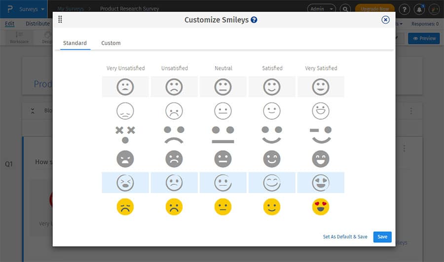 Delight your survey respondents with custom smileys QuestionPro