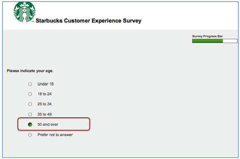 Starbucks online Customer Satisfaction Survey 