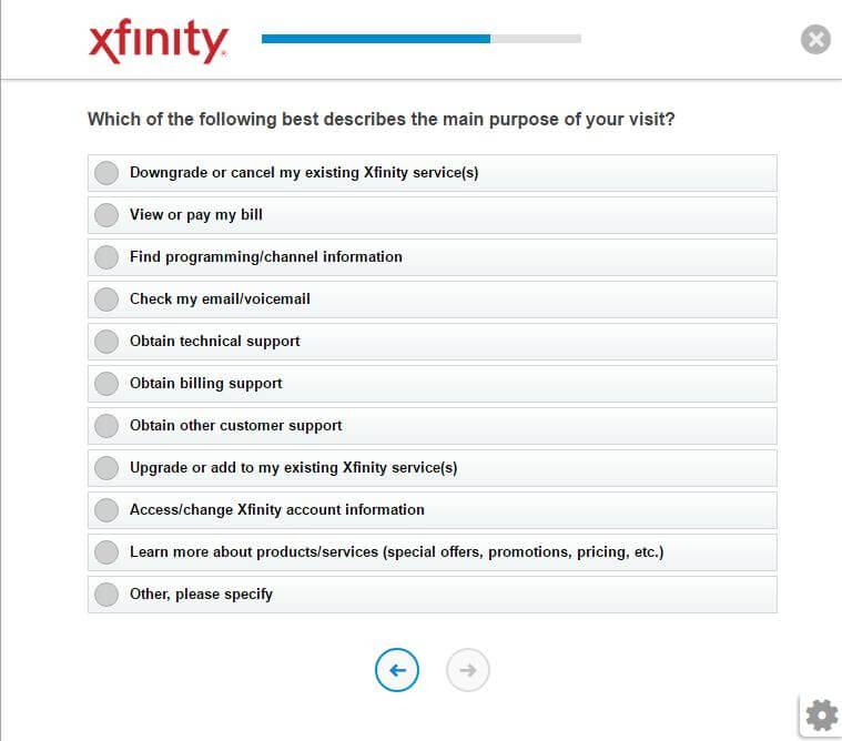 xfinity Kundåterkoppling Undersökning  