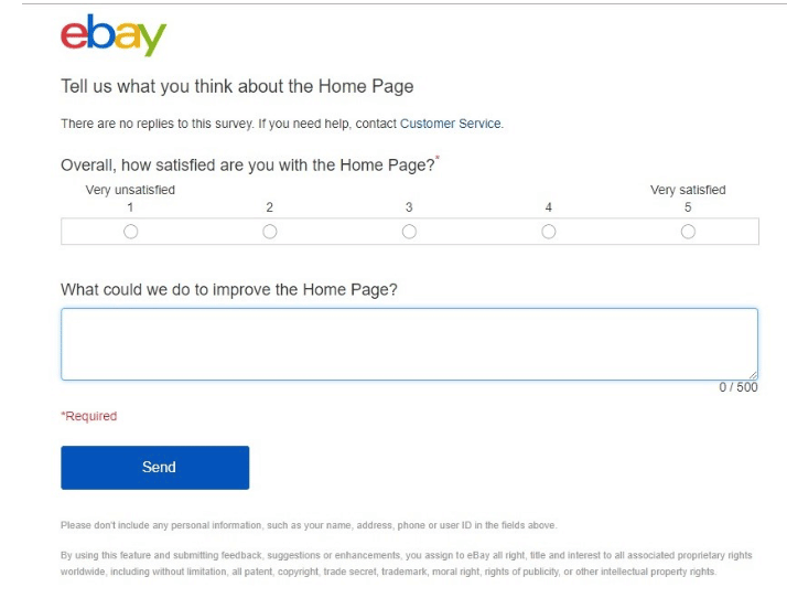 Sondaggio sulla soddisfazione dei clienti eBay  