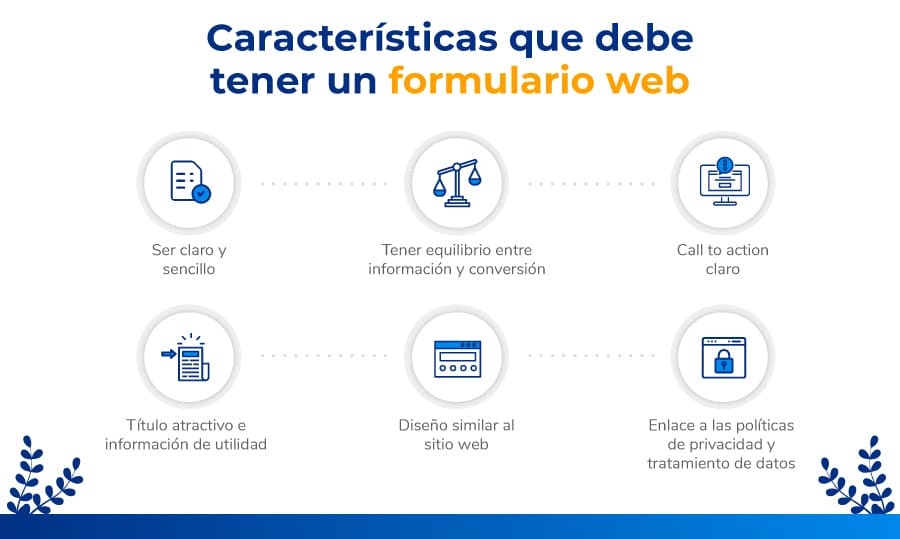 características de un formulario web