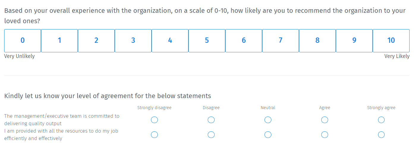 modèle d'enquête de satisfaction du personnel