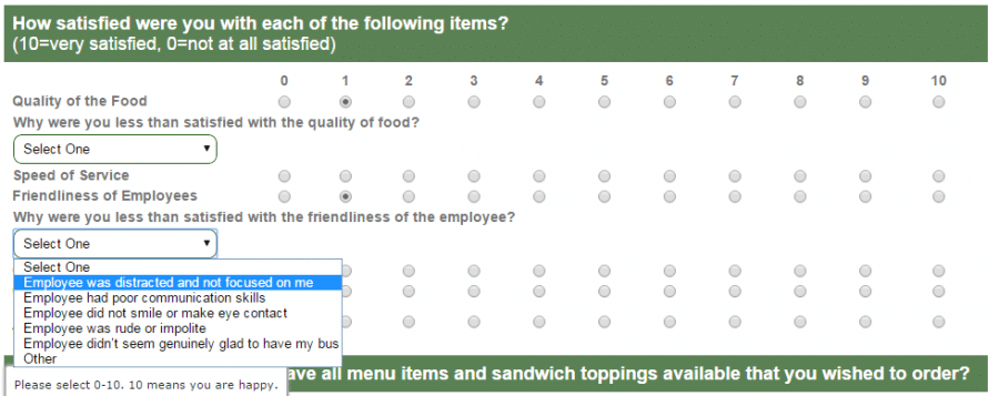 Soddisfazione dei clienti di Subway + Modello di sondaggio