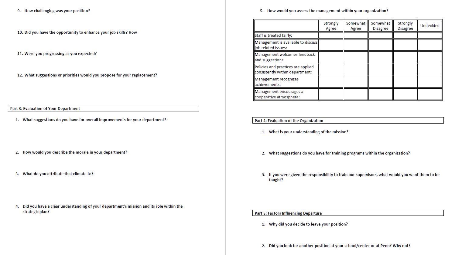 Employee Exit Interview Template from www.questionpro.com