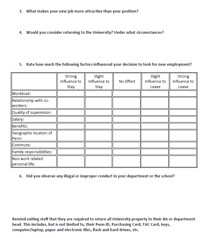 3 essential exit interview survey examples