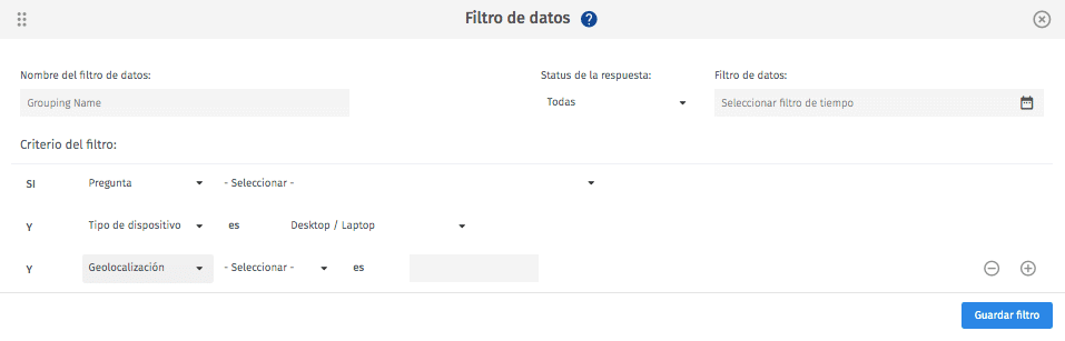 personalizar el informe para filtrar texto