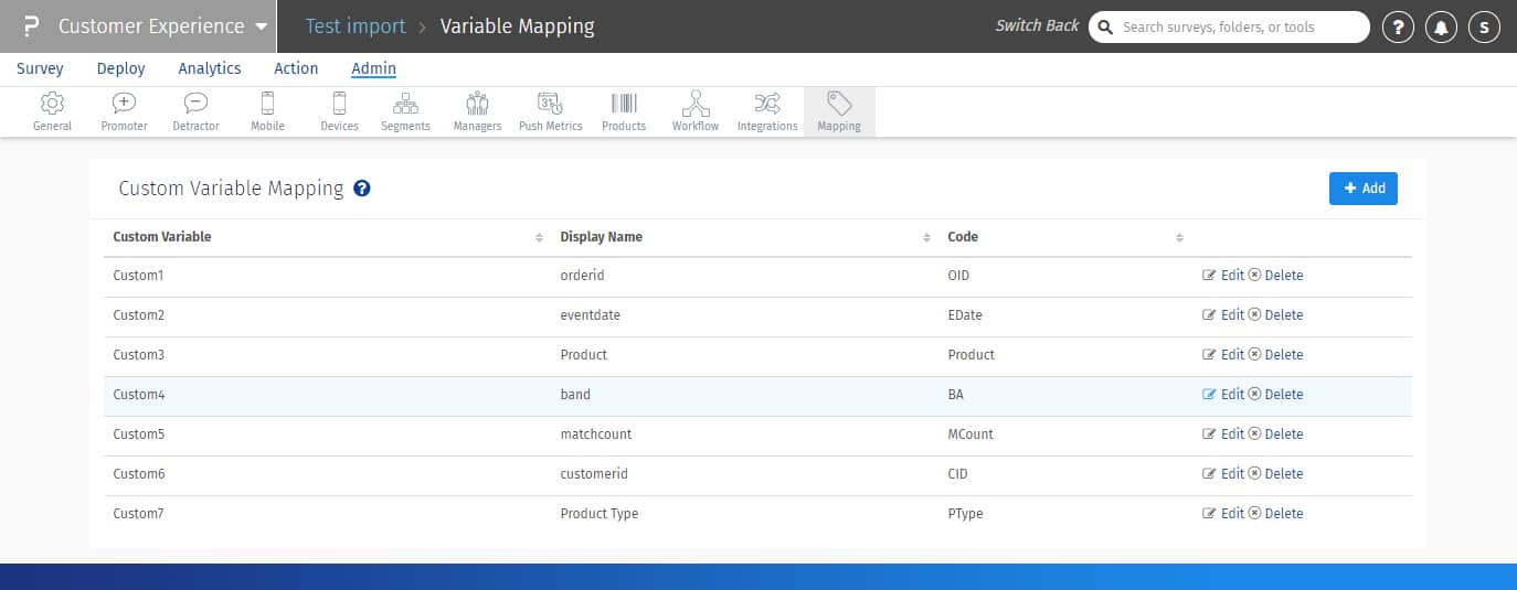 Paso 3: Ver las variables personalizadas añadidas Las variables personalizadas serán mapeadas como te mostramos abajo, dándote una imagen limpia. Ahora es conveniente ver, editar y eliminar estas variables personalizadas.