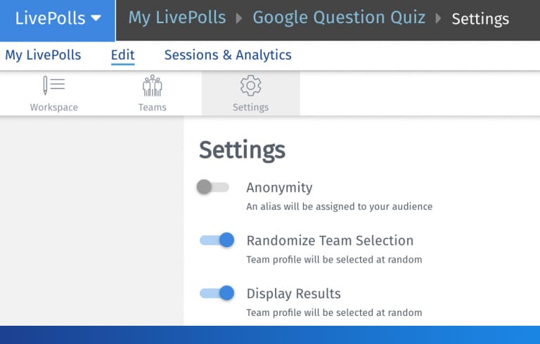 Pasos para configurar LivePolls