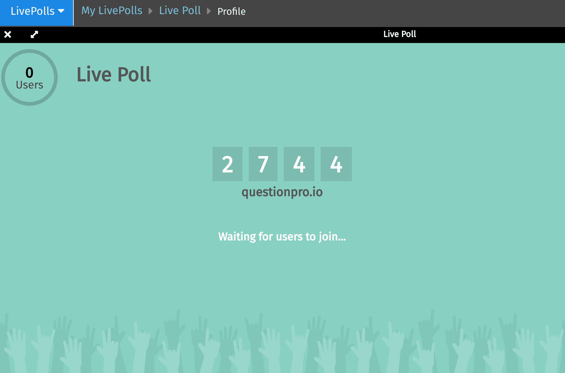 QuestionPro LivePolls giriş pin kodu