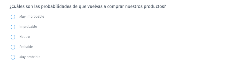 ¿Cuáles son las probabilidades de que vuelvas a comprar nuestros productos?