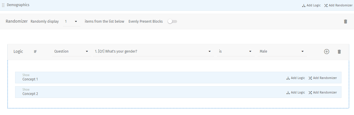 Block flow for monadic test