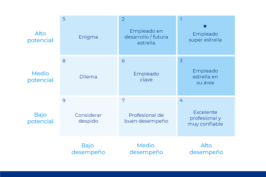 cuadrantes de una evaluación 9 Box