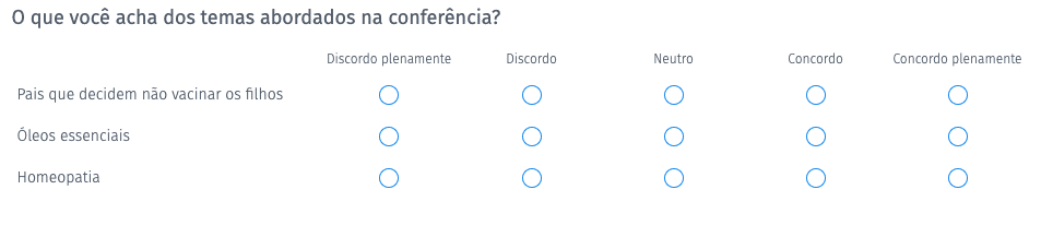 escala de intervalo - matriz bipolar