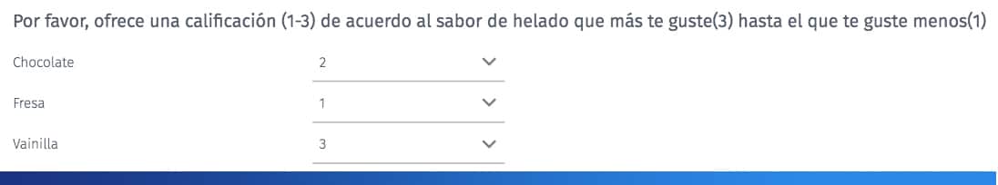 Tipos de preguntas de escala de Osgood