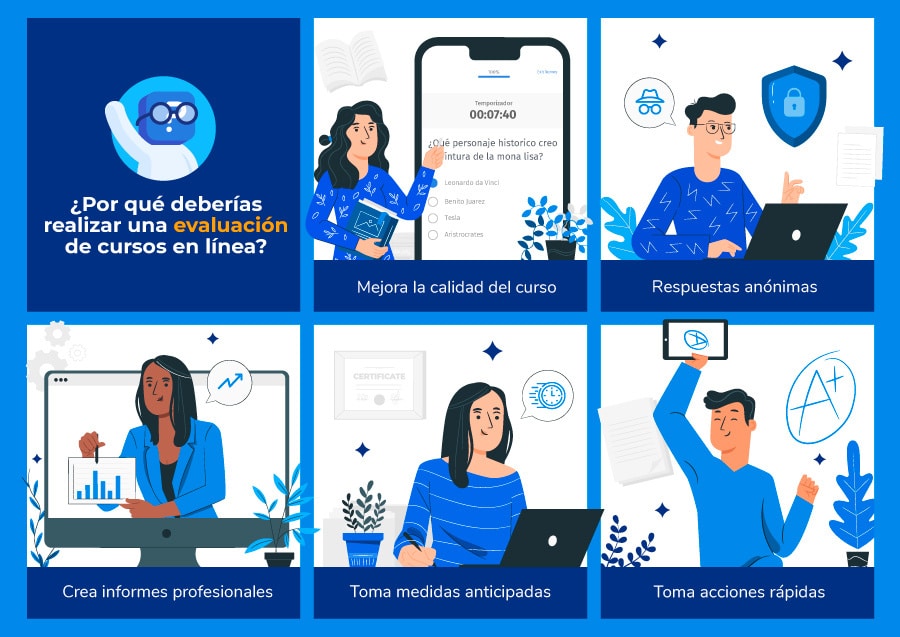 Beneficios de las encuestas para evaluar cursos en línea