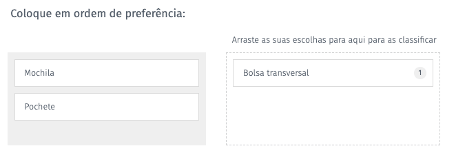 pergunta múltipla escolha classificação