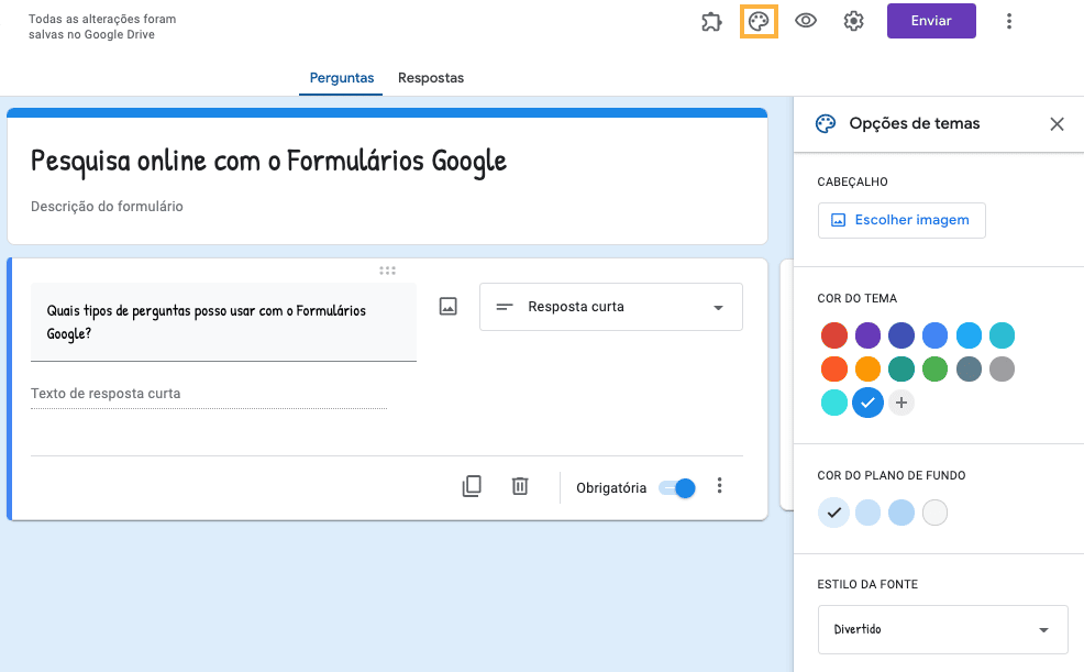 pesquisa online com google forms