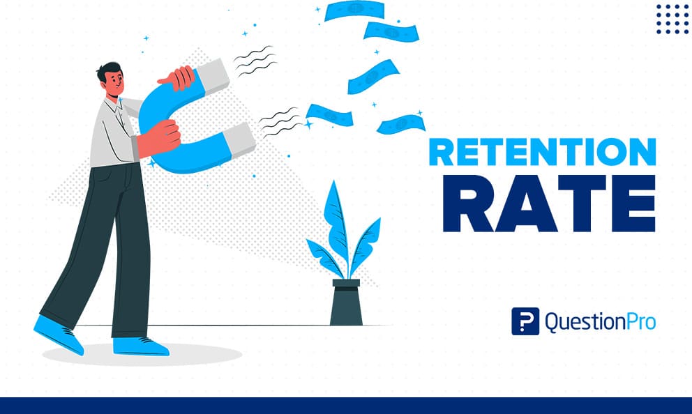 Retention rate is the ratio of employees or customers who remain with the organization over time. It impacts the success of a company.