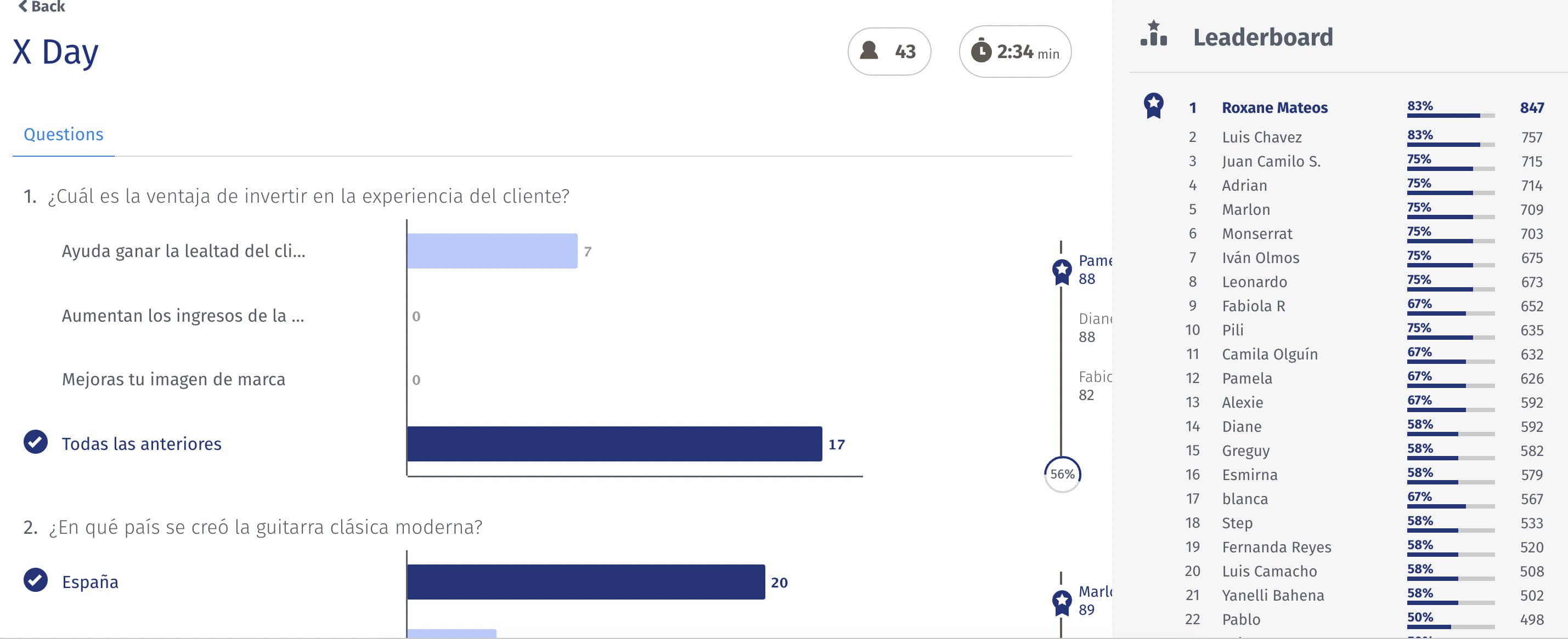 resultados trivia online