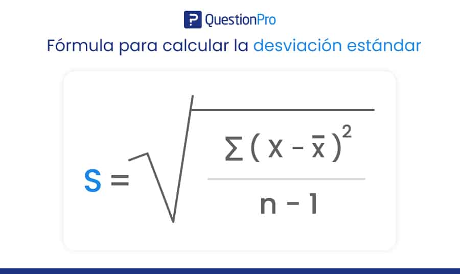 Fórmula de la desviación estándar de una muestra