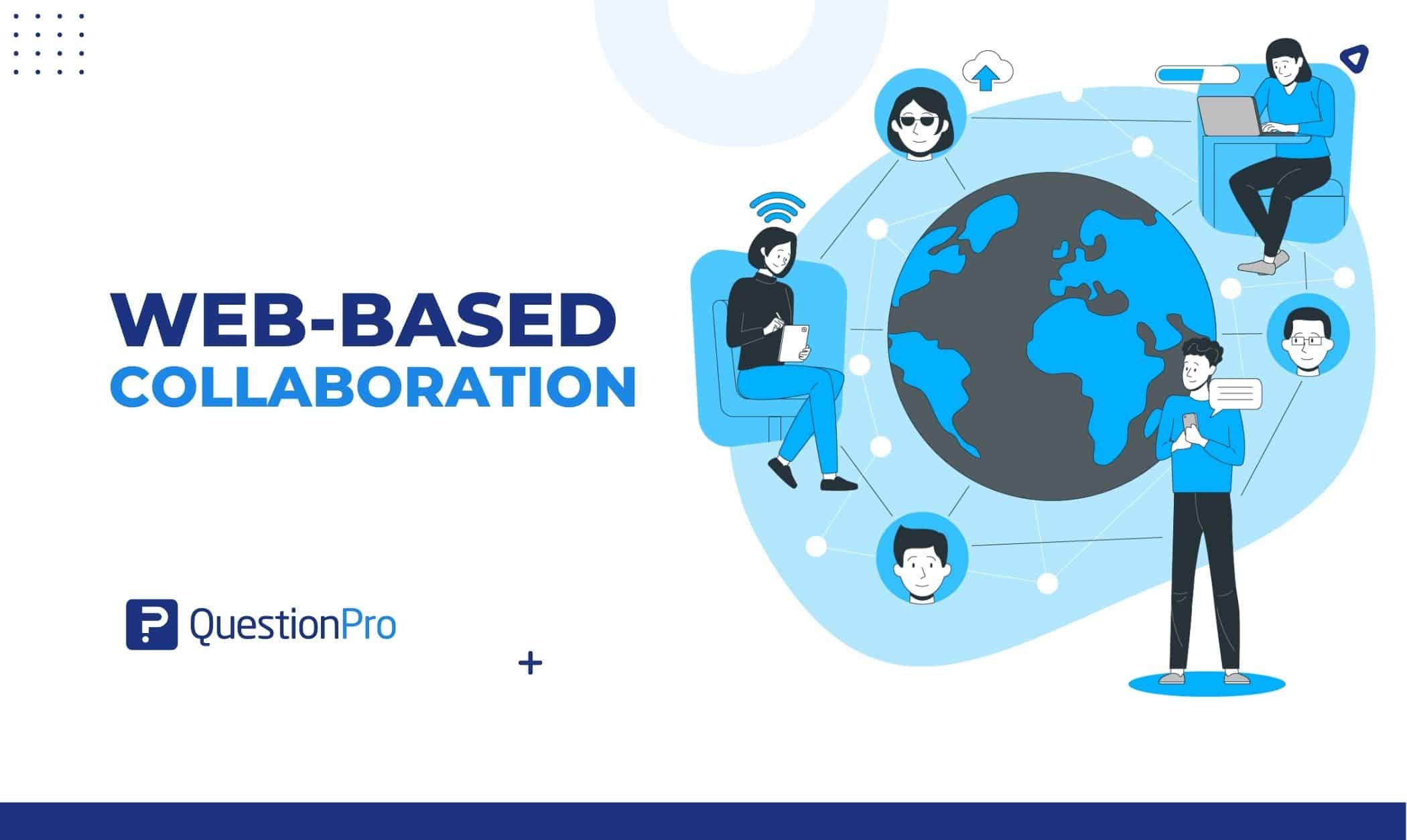Web-based collaboration involves collaborating and communicating online. It allows employees to work remotely, which can boost productivity.