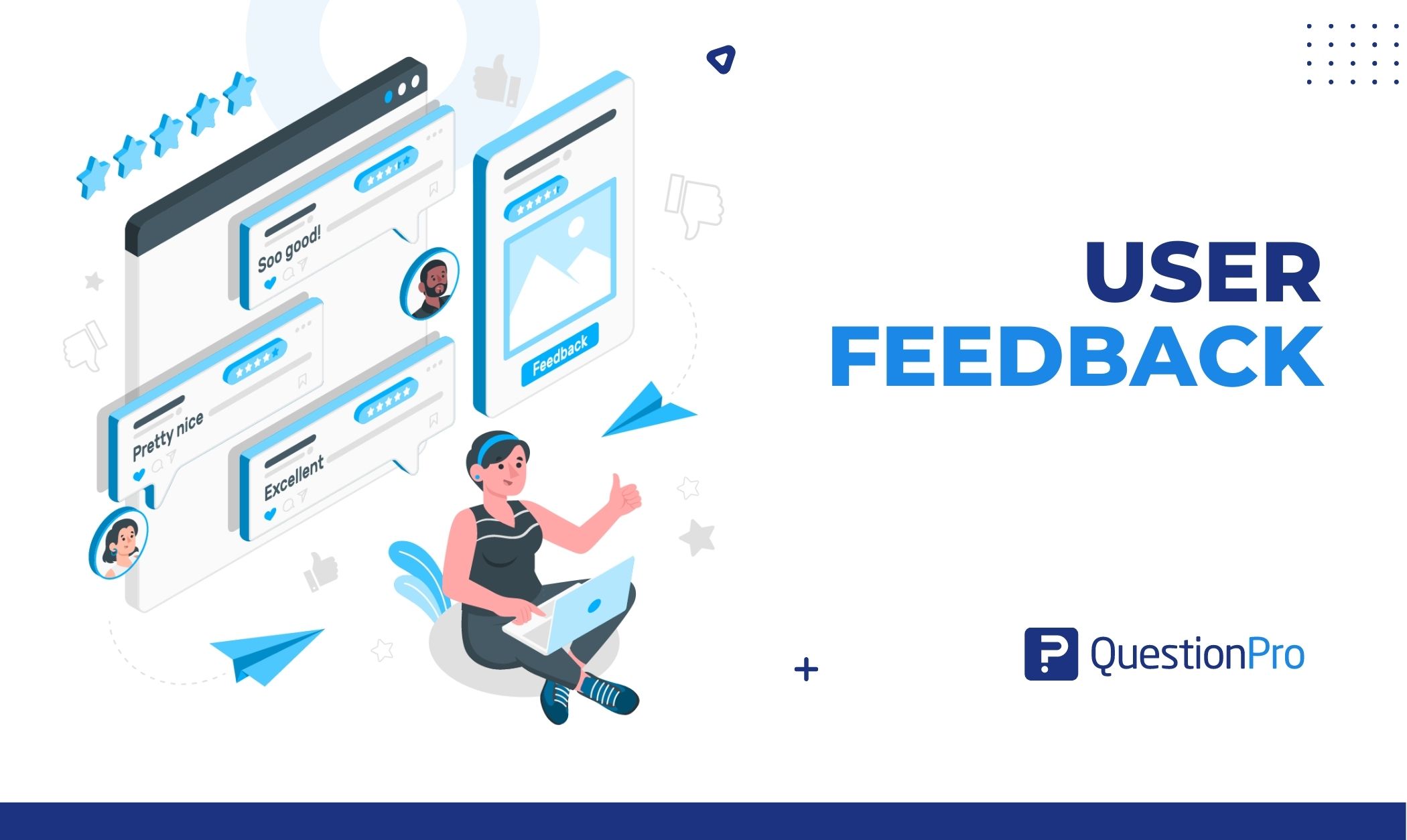 User feedback is the customer experience data from your website, mobile app, or email marketing. It's about customer satisfaction with you.