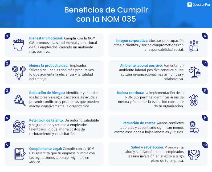 beneficios de cumplir on la NOM 035