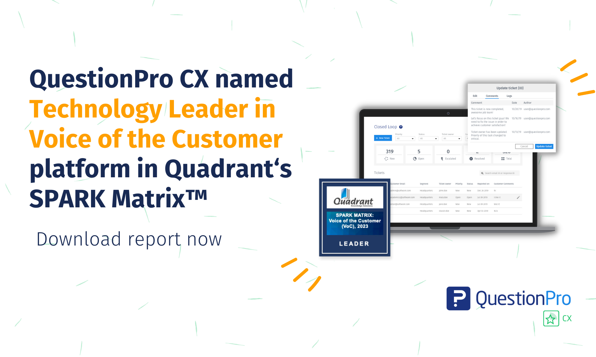 QuestionPro CX has earned the distinction of being recognized as a leading VoC technology provider in the platform market in 2023.