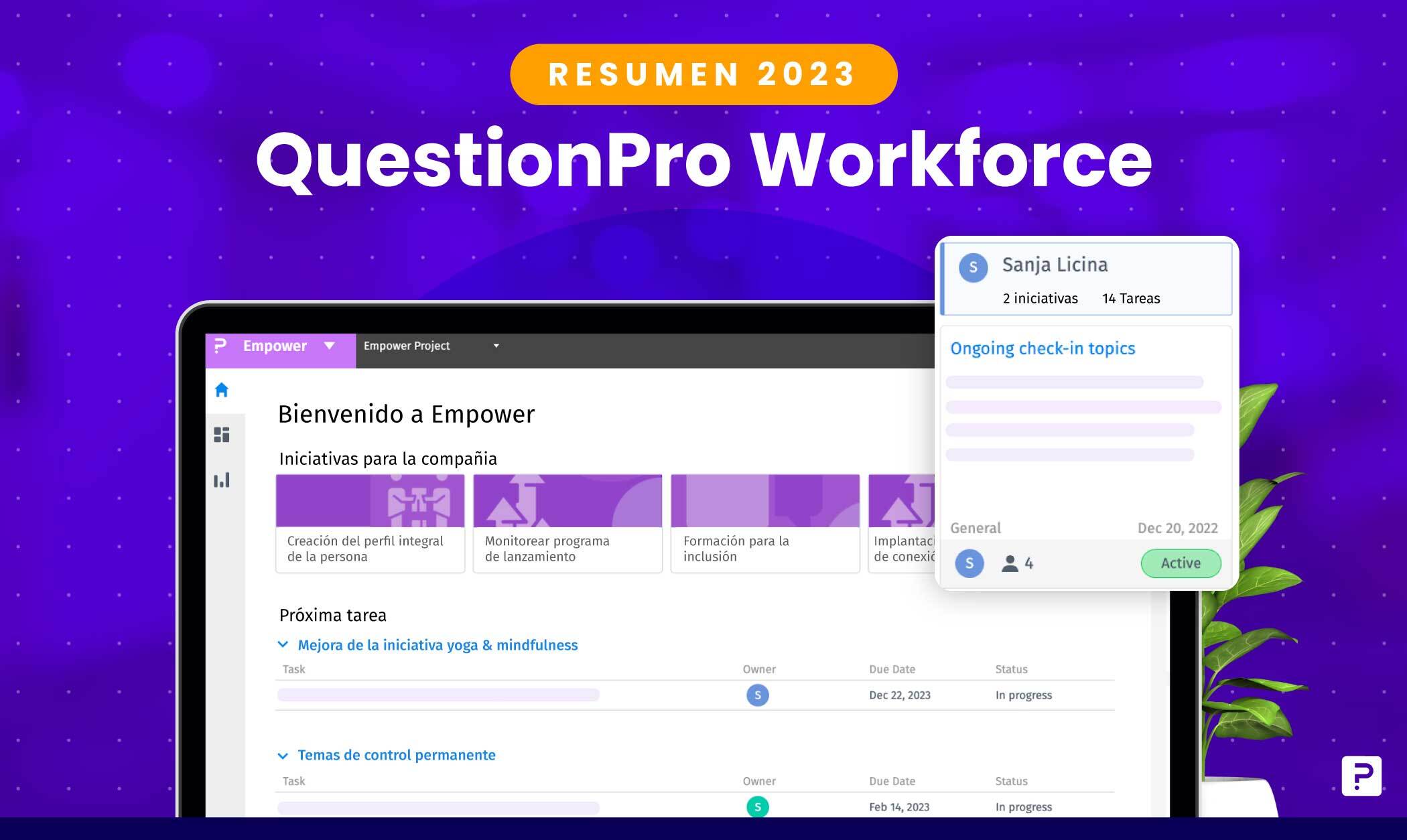 Resumen del año 2023 de QuestionPro Workforce