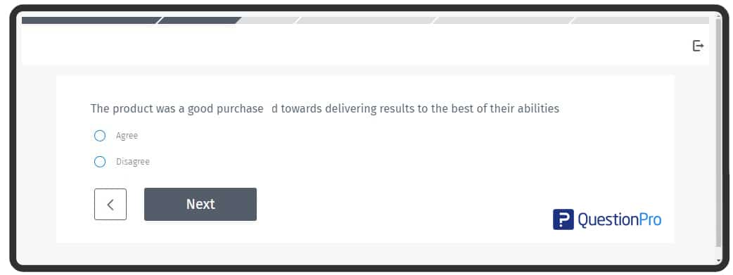 Example of 2 point likert scale