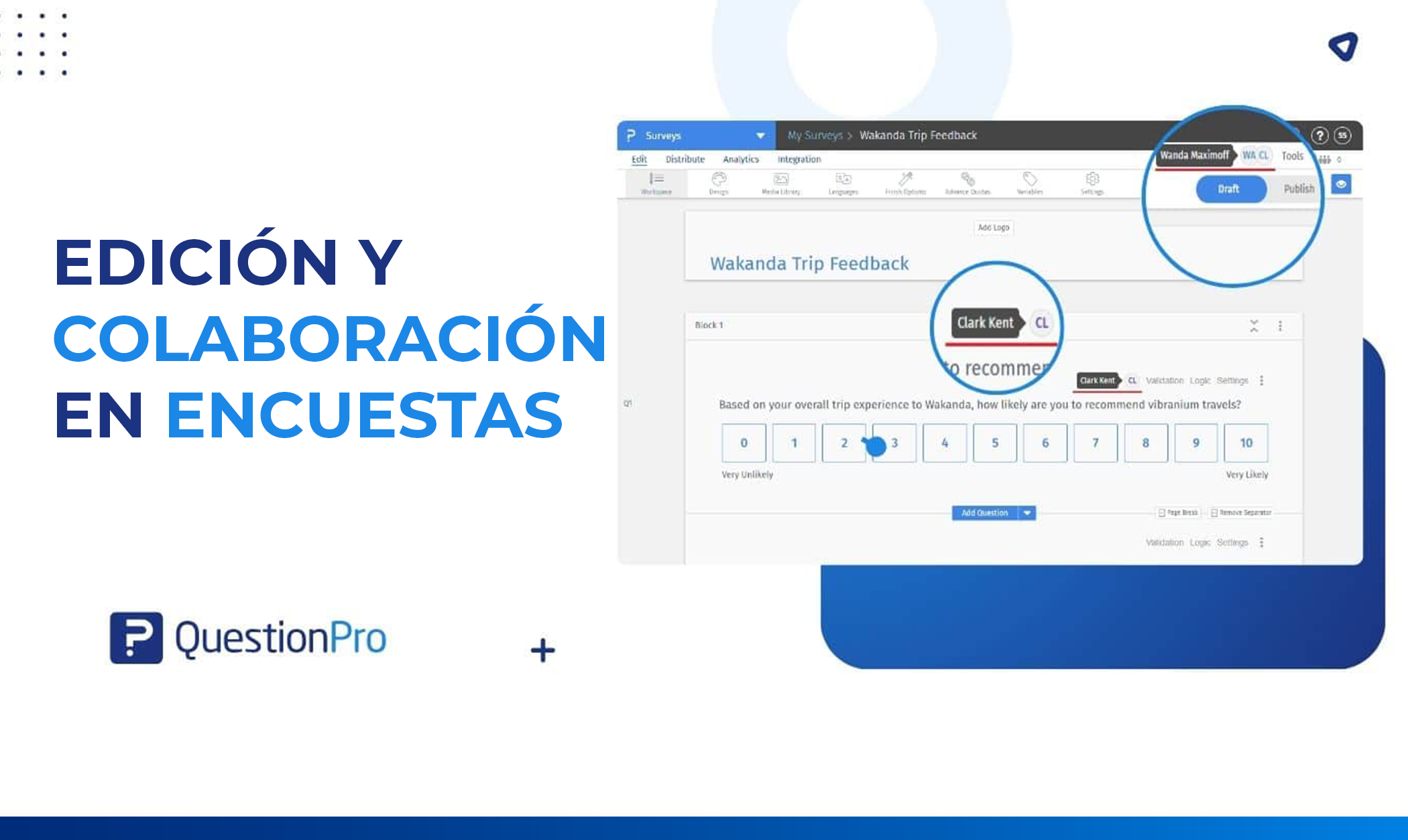 Edición y colaboración en encuestas