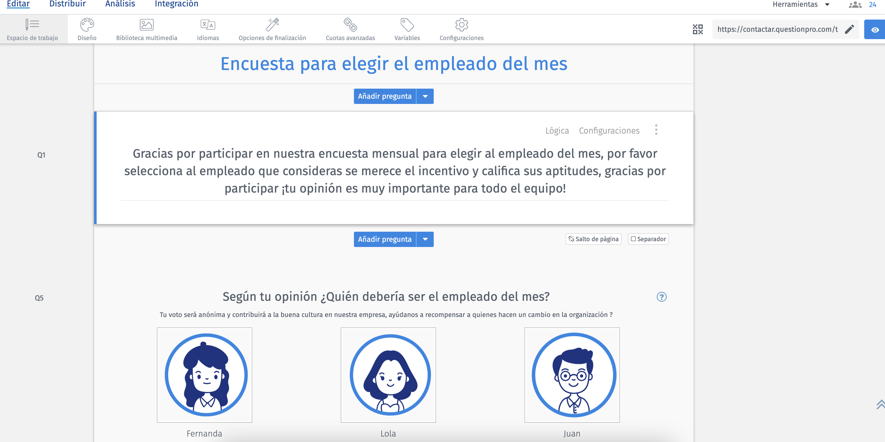 ejemplo de encuesta