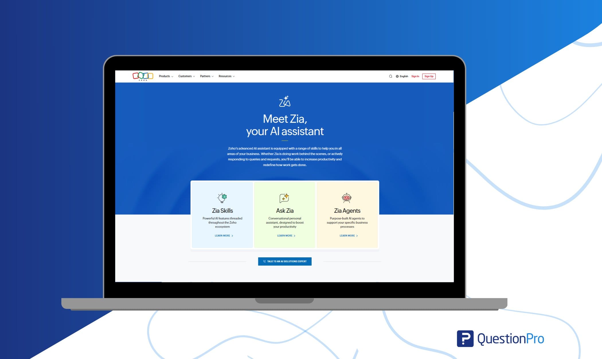zoho survey with zia ai as ai tools for market research