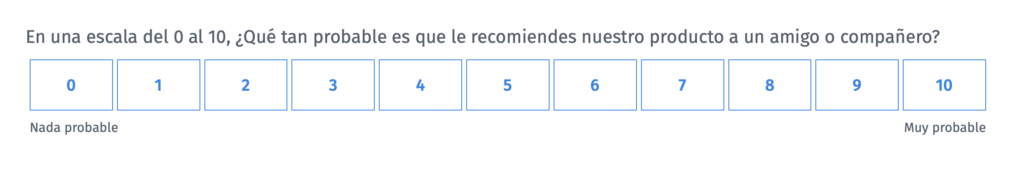 Ejemplo de pregunta NPS
