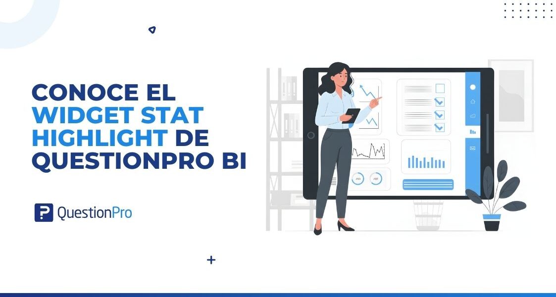 Cómo resaltar estadísticas clave en reportes de encuestas con QuestionPro BI