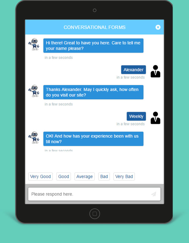 Conversational Forms Desktop view