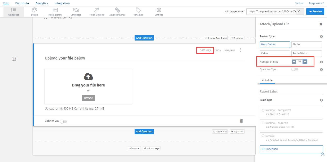 Multiple Files Attach Upload File Questionpro Help Document - survey software help image