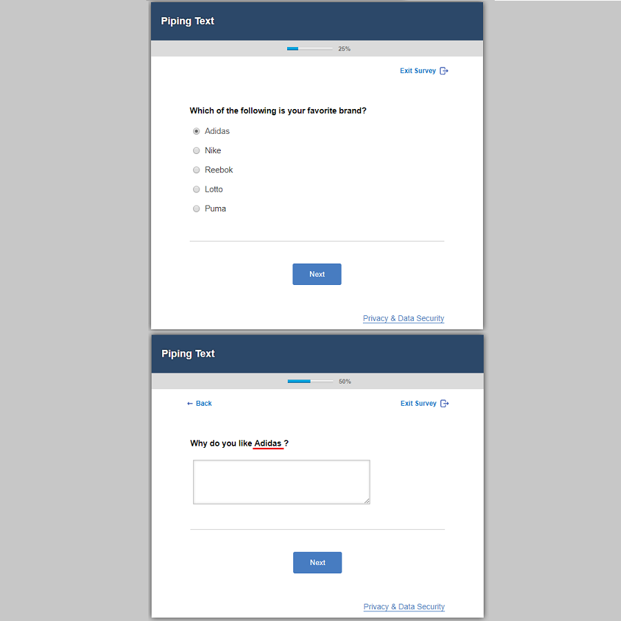 piping text questionpro help document the help text
