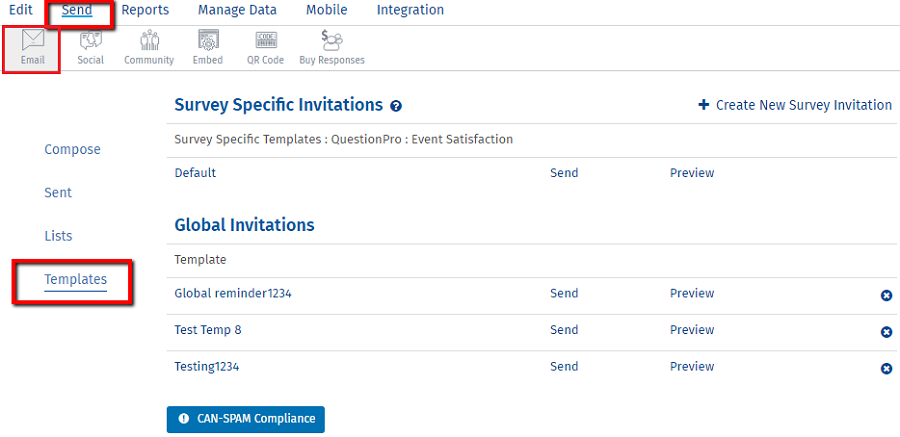 creating survey invitation email