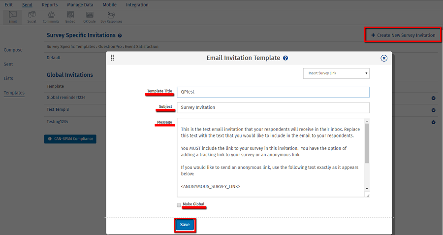 creating survey invitation email questionpro online survey create a invitation
