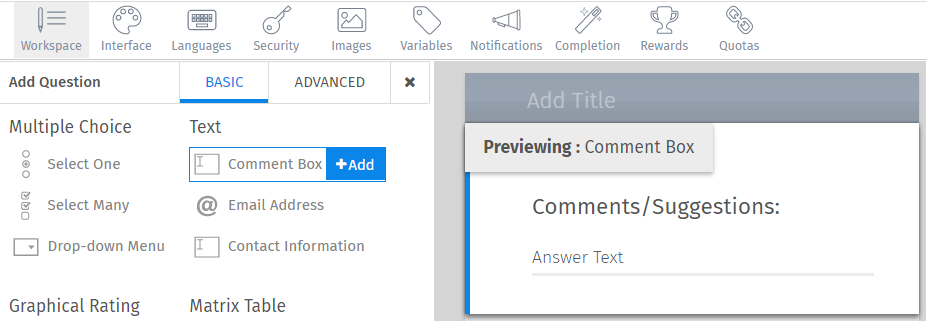 comment box