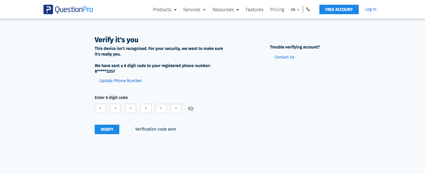 Account verification using Two-Factor Authentication (2-Step ...