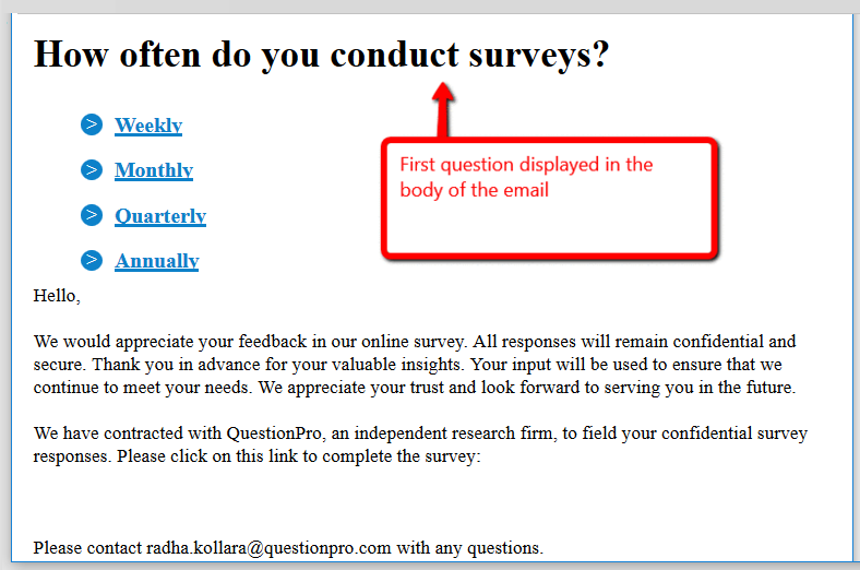 Embed Question In Email QuestionPro Knowledge Base