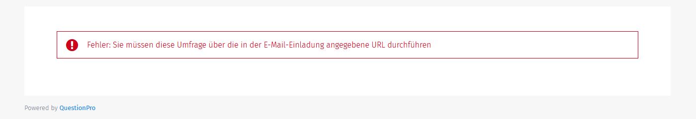 Umfrage Authentifizierung Nur Mit E Mail Einladungen Questionpro Wissensbasis