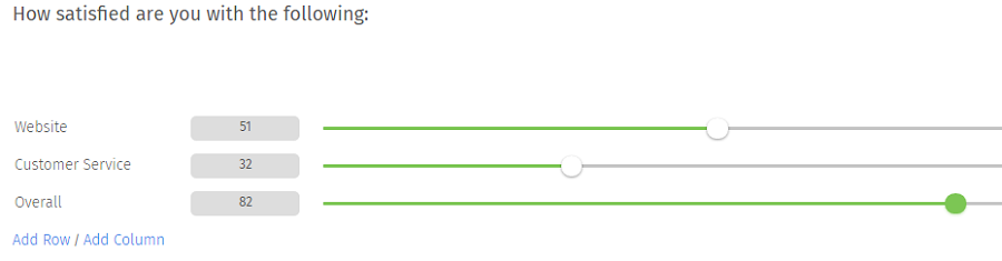 Numeric Slider Multiple Choice Question